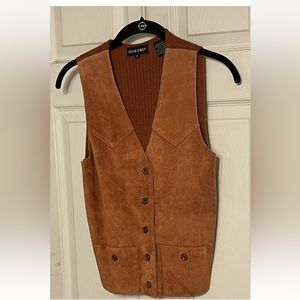 Vtg Sugar Daddy Women’s Cowhide Leather Split Vest Size M